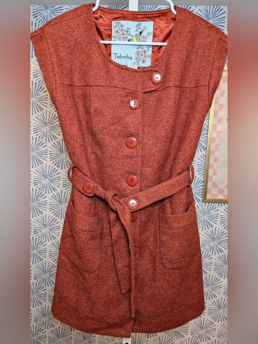 Tabitha Blustery Days Vest Tunic Rust Size 4 Anthropologie